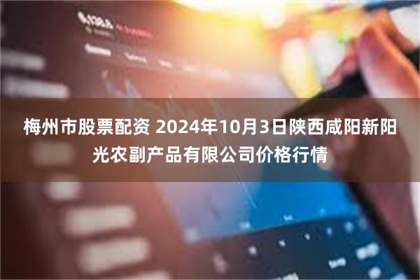 梅州市股票配资 2024年10月3日陕西咸阳新阳光农副产品有限公司价格行情