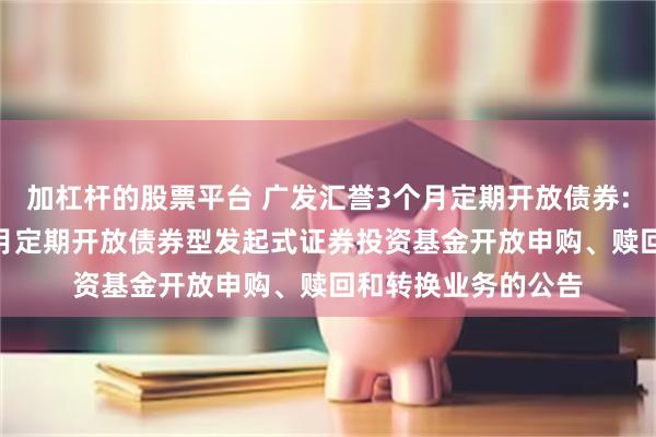 加杠杆的股票平台 广发汇誉3个月定期开放债券: 关于广发汇誉3个月定期开放债券型发起式证券投资基金开放申购、赎回和转换业务的公告